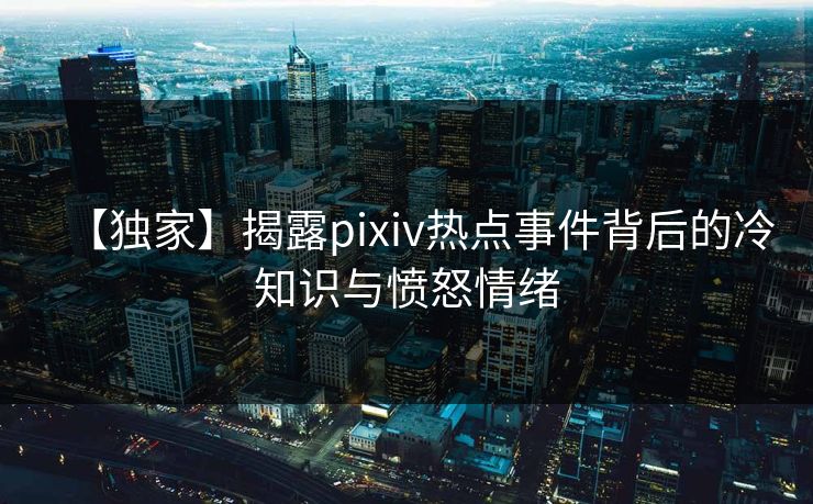 【独家】揭露pixiv热点事件背后的冷知识与愤怒情绪