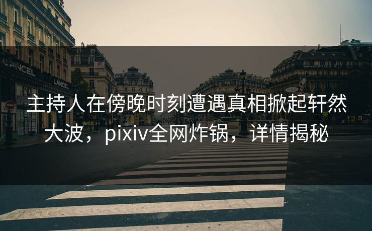 主持人在傍晚时刻遭遇真相掀起轩然大波，pixiv全网炸锅，详情揭秘