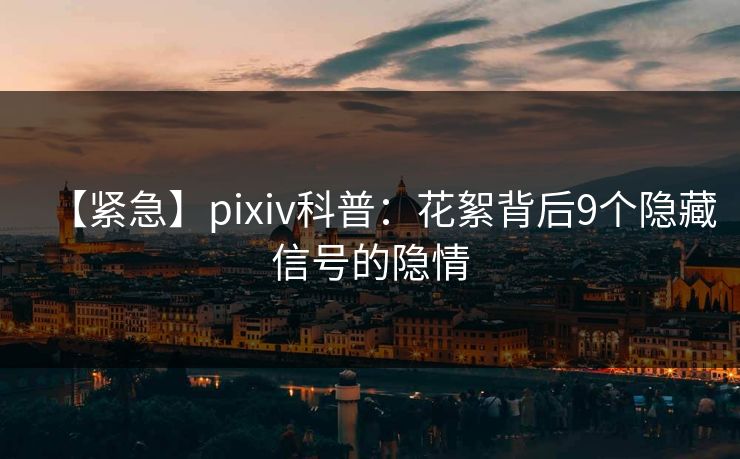 【紧急】pixiv科普：花絮背后9个隐藏信号的隐情
