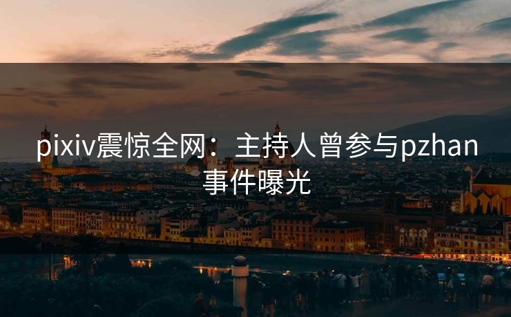 pixiv震惊全网：主持人曾参与pzhan事件曝光